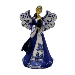 Hamilton Collection BLUE WILLOW Wishes of Grace for a palace Angel Figurine